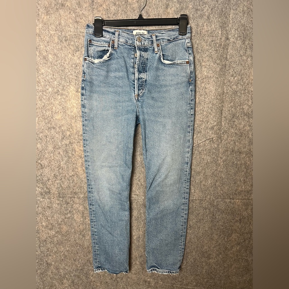 Agolde Woman Size 26 Nico high-rise slim-fit jeans in‎ a light blue vintage wash